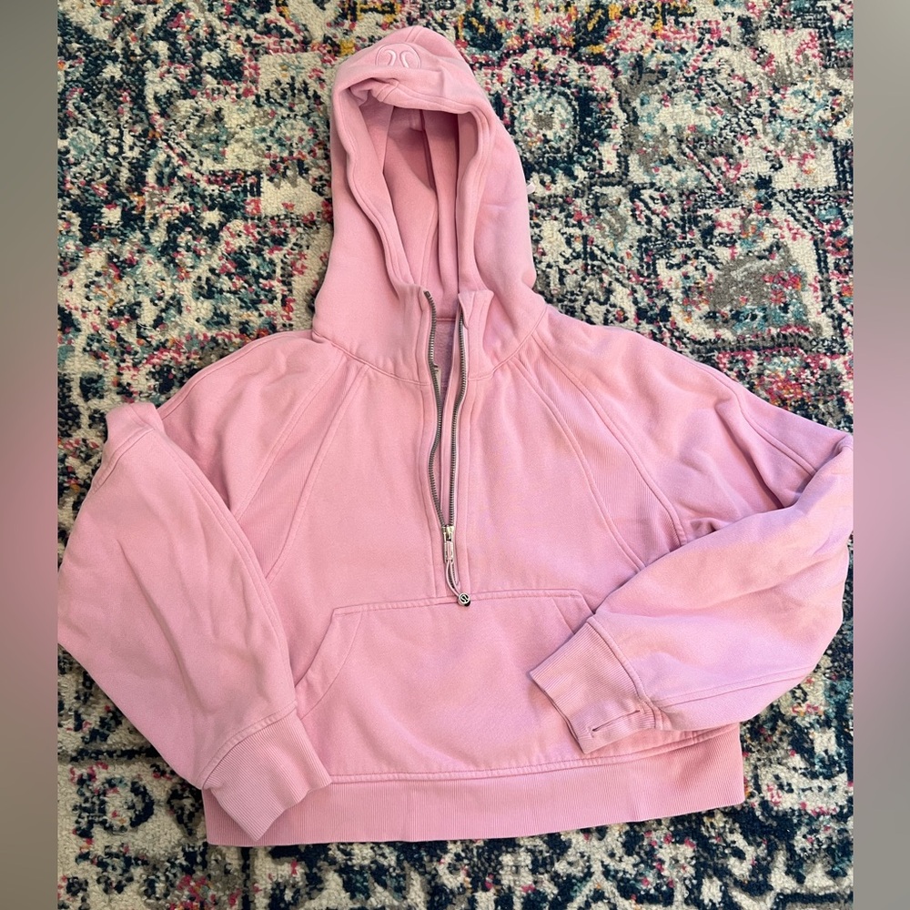 Lululemon Scuba Half-Zip — Light Pink Zip-Up Hoodie
